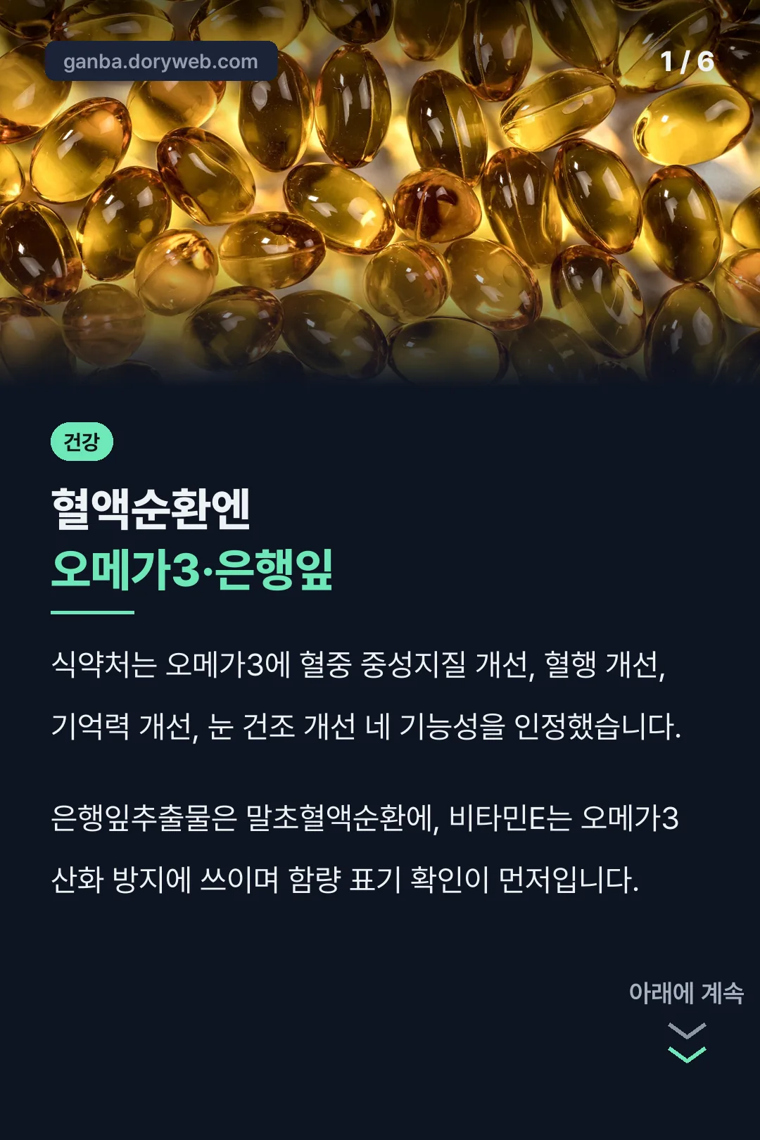 혈액순환엔 오메가3·은행잎