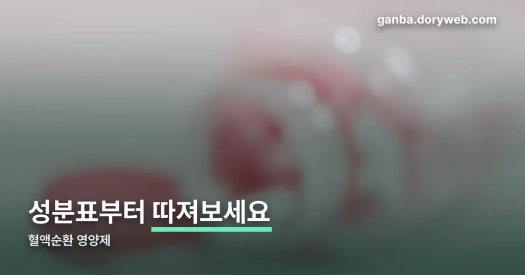 혈액순환 영양제 성분 비교 — 오메가3 은행잎추출물 비타민E