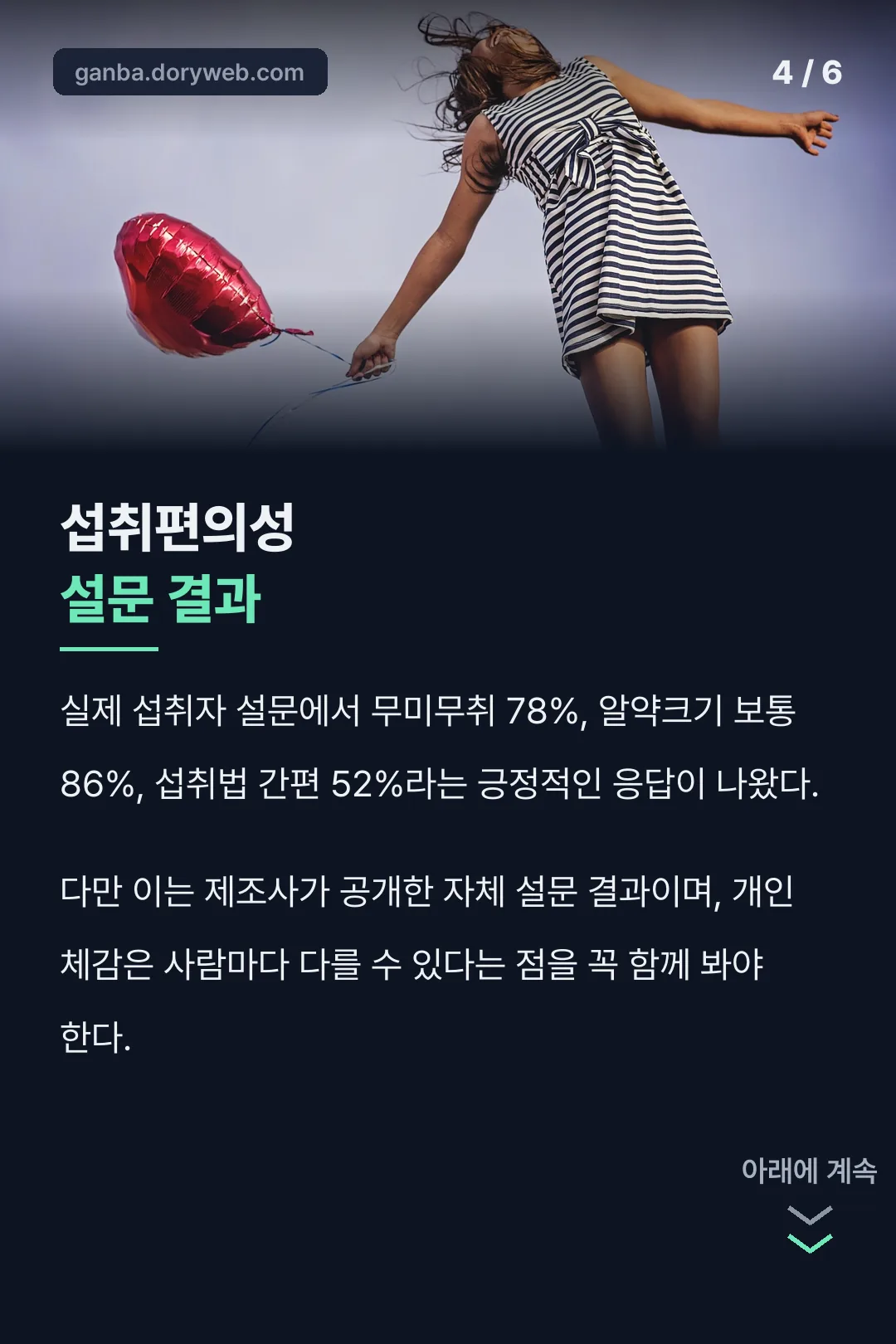 섭취편의성 설문 결과