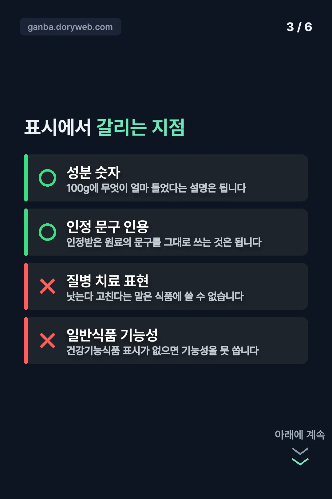 표시에서 갈리는 지점