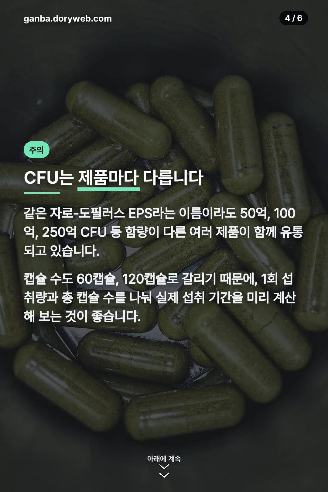 CFU 함량 차이